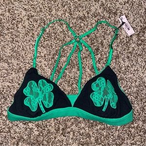 NWT Victoria’s Secret Lacy St Patrick’s Day Shamrock Unlined Bra / Bralette